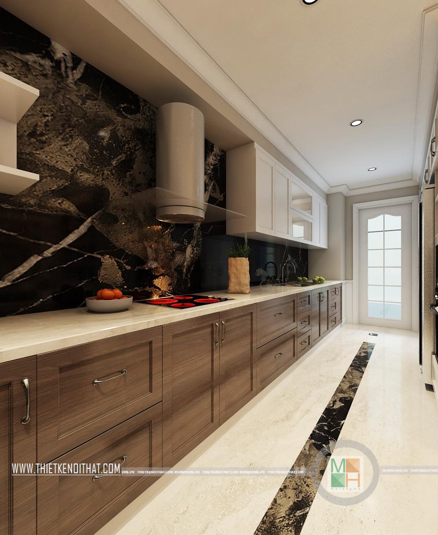 Tủ bếp gỗ óc chó MH008